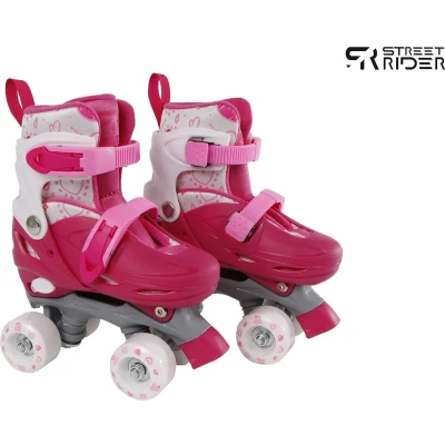 Afbeelding van Street Rider rolschaatsen verstelbaar meisjes roze maat 31/34