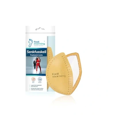 Afbeelding van Foot Morning, Senkfusskeil Inlegzolen met Longitudinale Boog (1paar), Schapenvachtleer en Moosgummi Zelfklevende Geprofileerde Middenvoet Wigschoeninzet, Voor Gevoelige of Vermoeide Voeten (35 37 EU)