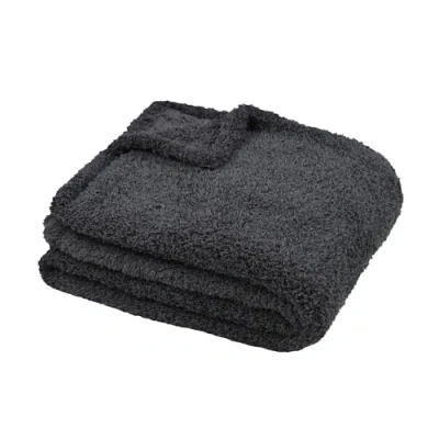 Afbeelding van stof Textiles Plaid/bankdeken Montreal antraciet 180 x 220 cm harige polyester 2 persoons