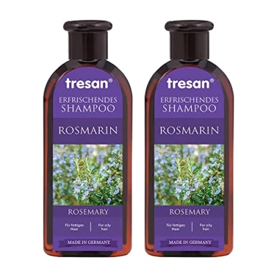 Afbeelding van Tresan Rozemarijn verfrissende shampoo voor vettig haar voedende, volumineuze shampoo, geen parabenen of gluten, 2 x 300 ml