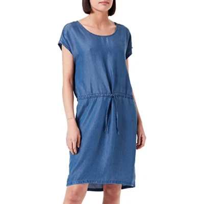 Afbeelding van ONLY Dames Onlpema May Life Ss DNM jurk Qyt jurk, donkerblauw (dark blue denim), S