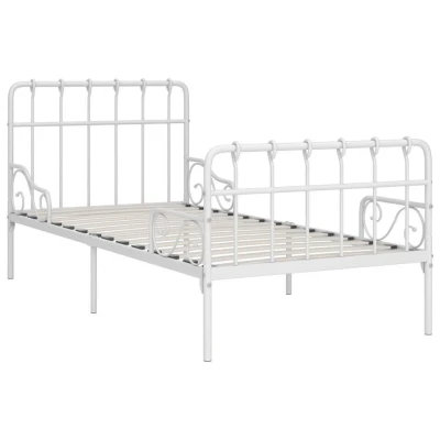 Afbeelding van Bedframe met lattenbodem metaal wit 90x200 cm
