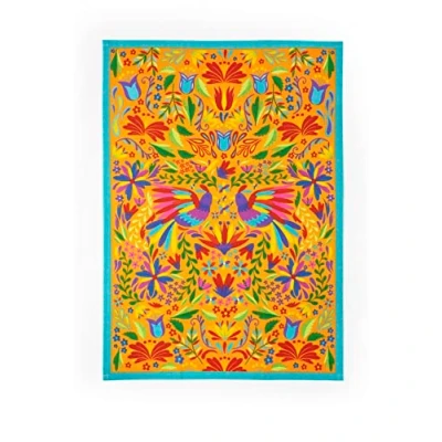 Afbeelding van Excelsa Mexican Flowers Theedoek, 100% katoen, 70 x 50 cm, met knoopsgat