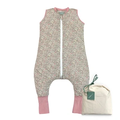 Afbeelding van Molis&amp;co Pyjama met antislipsokken, 2,5 TOG, 70 cm (1 jaar), ideaal voor de winter, 100% katoen (Öko Tex 100), pastel floral
