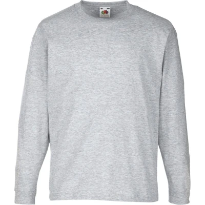 Afbeelding van Fruit of the Loom Kids Value Weight Longsleeve 5 stuks T shirt Grijs (Maat 152)