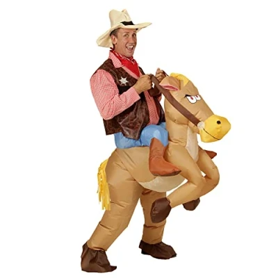 Afbeelding van Opblaasbaar cowboy op paard kostuum Verkleedkleding One size
