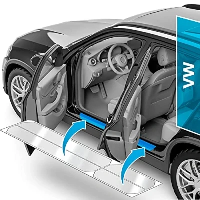 Afbeelding van uProtect auto dorpel bescherming voor VW ID.7 Tourer ED5 I 2024 2025 lakbeschermingsfolie instaplijsten beschermfolie autodeur accessoires sierlijsten transparant glanzend
