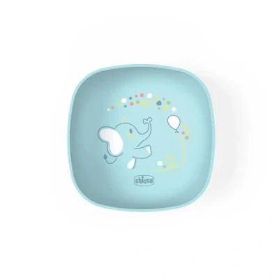 Afbeelding van Chicco Babybak voor baby&#039;s en kinderen, speenkom met praktisch siliconen deksel het bewaren van levensmiddelen, ruimtebesparend stapelbaar, 6+ maanden, 0% BPA, lichtblauw