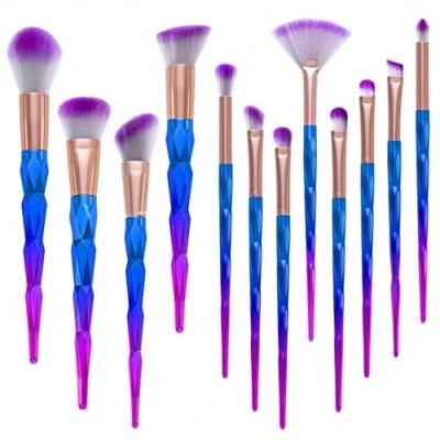 Afbeelding van 12 stuks make upkwasten, primer, oogschaduw, eyeliner, gezicht, poeder, cosmetica en borstel