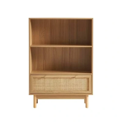 Afbeelding van BAÏTA Boekenkast Helena eikeneffect en rotan riet, 80 cm