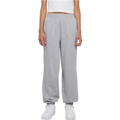 Afbeelding van Build Your Brand dames high waist ballon sweatpants broek broek, HEATHERGREY, 5XL