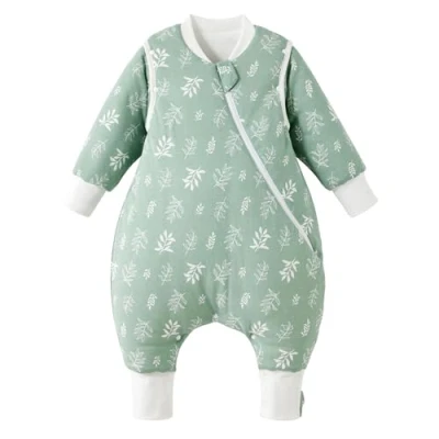 Afbeelding van Duomiaomiao Winter Baby Slaapzak met Benen 3,5 Tog, Pasgeboren Warme Voeten 100% Katoen Peuter Draagbare Deken 2 3T maanden, Groene Bladeren