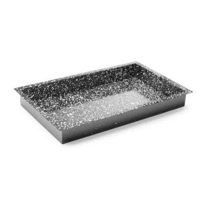 Afbeelding van Hendi Gastronormbak geëmailleerd, RVS, Zwart, 6 cm diepte, 32,5(b)x53(d)x6(h)cm, 890233