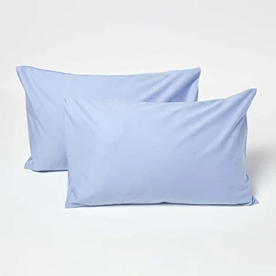 Afbeelding van Homescapes Set van 2 Kussenslopen 40 x 60 cm Katoenpercal, Blauw