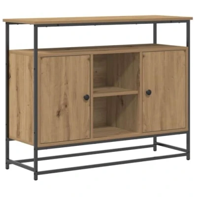 Afbeelding van vidaXL Sideboard Artisan Eiken Hout, Metaal Middelgroot Buffet