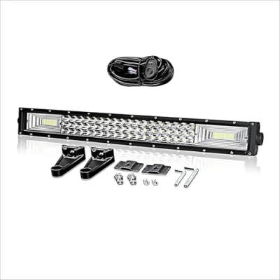 Afbeelding van WELLIT Led Werklamp 32 inch 405W Lichtbalk Koplamp met Kabelboom Drie Rijen Extra Light Bar voor Tractor Auto 4x4 SUV (32 405W)