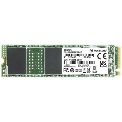 Afbeelding van Transcend MTE670T 128 GB NVMe/PCIe M.2 SSD 2280 harde schijf PCIe NVMe 3.0 x4 Industrial TS128GMTE670T