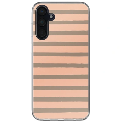 Afbeelding van Samsung Galaxy A35 Hoesje Siliconen en TPU (zacht) imoshion Softcase/Backcover Striped peach reverse Telefoonhoesje