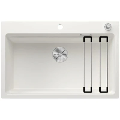 Afbeelding van Blanco Etagon 8 enkele spoelbak in wit rails rvs 525191