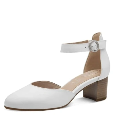 Afbeelding van TAMARIS Comfort Damesriem van leer, elegante pumps, wit Nappa, 40 EU, Witte EU