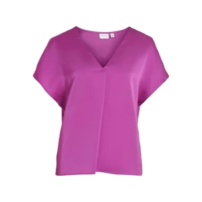 Afbeelding van VILA MIT Kurzen ÄRMELN Vausschnitt Tshirt basic, Dames, Maat: 38, Cattleya orchid