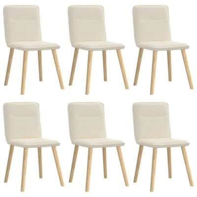 Afbeelding van vidaXL Eetkamerstoelen 6 st linnen