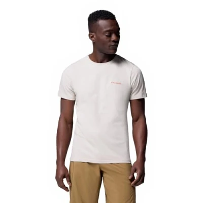 Afbeelding van Columbia Rapid RIDGE BACK Graphic TEE Tshirt print, Heren, Maat: Small, Dark stone/button badge