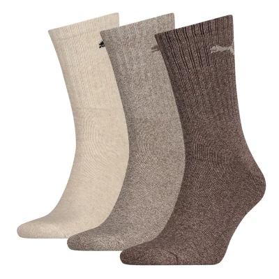 Afbeelding van Puma Crew Sock (3 pack) sokken bruin Maat: 39 42