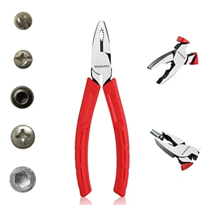 Afbeelding van WORKPRO Cr V Linesman tang 165 mm, multifunctionele met draadsnijden en schroefverwijderaar, voor het snel verwijderen van beschadigde of verroeste bevestigingsmiddelen