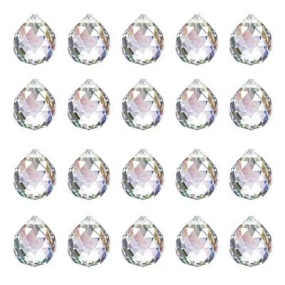 Afbeelding van 20 stuks kristallen om op te hangen, mm prisma kristal, zonnevanger voor raamdecoratie, kroonluchter, lichtvanger, bol thuis en knutselprojecten