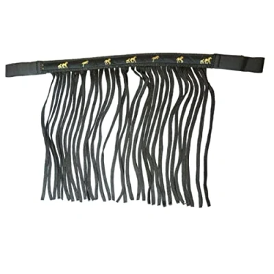 Afbeelding van Vliegenfranjes voor paarden, vliegenmasker met franjes en klittenbandsluiting, vliegenkap Shetty, Pony, Cob, Warmbloed, Kb (koudbloed (X Full), zwart)