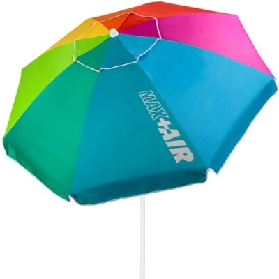 Afbeelding van Aktive 62221 strandscherm groot Ø200cm winddicht UV bescherming 50 kleurrijke mast 28 32mm flexibele incl. draagtas Active Beach