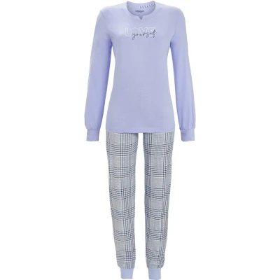 Afbeelding van Ringella pyjama dames katoen blauw