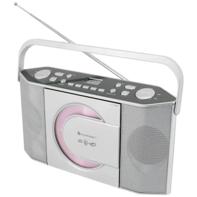 Afbeelding van Soundmaster RCD1755SI Draagbare stereo kofferradio met verticale CD/MP3 speler, zilver