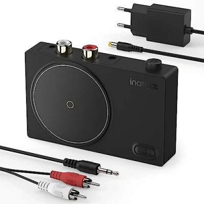 Afbeelding van Inateck Bluetooth ontvanger 5.1 audio adapter, met 50 cm RCA naar 3,5 mm AUX kabel, voor stereo installatie/luidspreker/3,5 headset, BR2001