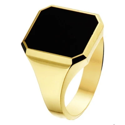 Afbeelding van Trendjuwelier huiscollectie Zegelring Onyx Geelgoud