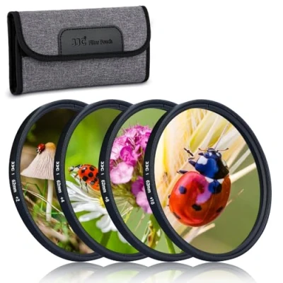 Afbeelding van JJC 62mm Close Up filter Kit Macro lens (+2,+4,+8,+10) 4 stuks/set met zakje voor Canon, Nikon, Sony, Pentax Olympus Fuji DSLR Camera