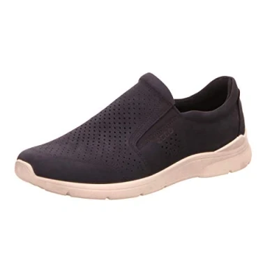 Afbeelding van Ecco Irving leren heren instappers Blauw Maat: 44