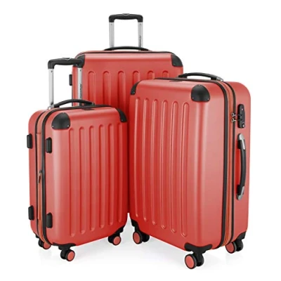 Afbeelding van HAUPTSTADTKOFFER SPREE 3 delige kofferset handbagage 55 cm, middelgrote koffer 65 grote reiskoffer 75 TSA, 4 wielen, koraalrood