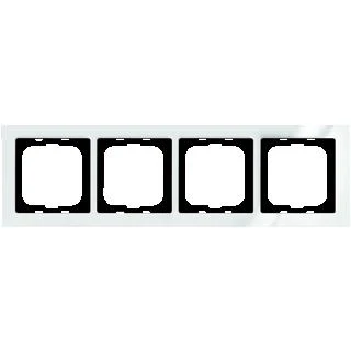 Afbeelding van Abb busch jaeger axcent 4 voudig afdekraam glanzend horizontaal verticaal 304x91x11mm ip20 wit ral9016 2cka001754a4346