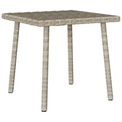 Afbeelding van Tuin salontafel rechthoekig 40x40x37 cm poly rattan lichtgrijs