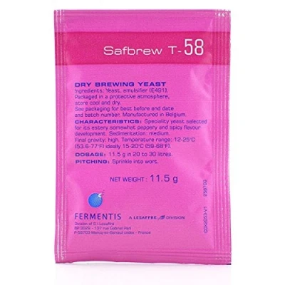 Afbeelding van Biergist Safbrew T 58 Fermentis ALE gist Safale Homebrew Brouwen Pils Droge