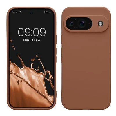 Afbeelding van kwmobile telefoonhoesje geschikt voor Google Pixel 9 Hoesje smartphone Precisie camera uitsnede In Mokka