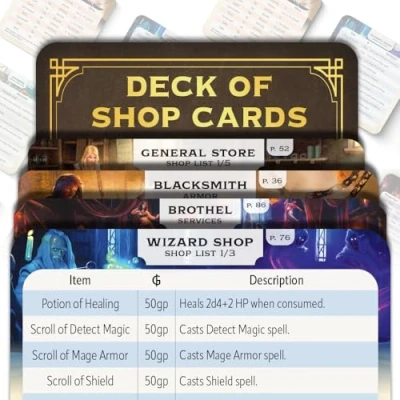 Afbeelding van Worlds at a glance: towns &amp; villages Shop cards: cards to use with our book or any D&amp;D campaign!