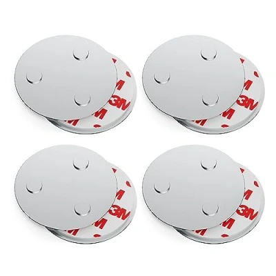 Afbeelding van conecto, Magneethouder, magneetbevestiging, universeel bruikbaar, magnetisch en met boorgat, geschikt voor rookmelders, 60 mm, set van 4