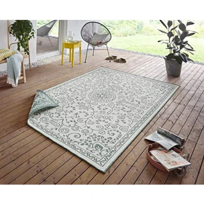 Afbeelding van Dubbelzijdig vloerkleed Versailles Crème 80x150cm Groen 123vloerkleed.nl is de online webshop voor vloerkleden en woonaccessoires.