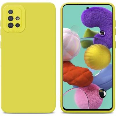 Afbeelding van Cadorabo Hoesje geschikt voor Samsung Galaxy A51 4G / M40s in Fluid GEEL Beschermhoes gemaakt van flexibel TPU silicone Cover Case