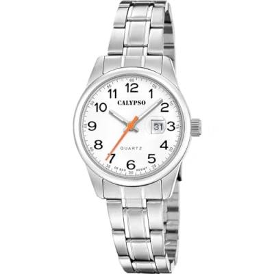 Afbeelding van CALYPSO WATCHES Kwartshorloge Basic Horloge, dameshorloge, stalen band, analoog, dag