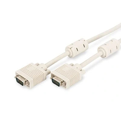 Afbeelding van Digitus AK 310103 100 E VGA kabel Aansluitkabel stekker 15 polig, polig 10.00 m Grijs Schroefbaa