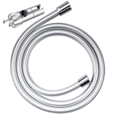 Afbeelding van YEAUPE Universele douchekophouder met doucheslang 1,6 m, verstelbare voor douchestang 2 haken 16 28 mm, 360 graden draaibare douchehouder douchekop, chroom